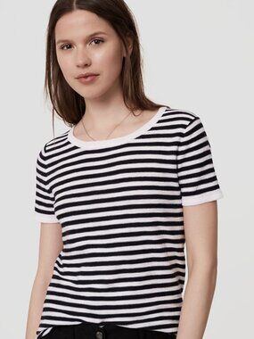 NEW NWT Loft Striped Sweater Tee Color: Dark Navy/White
